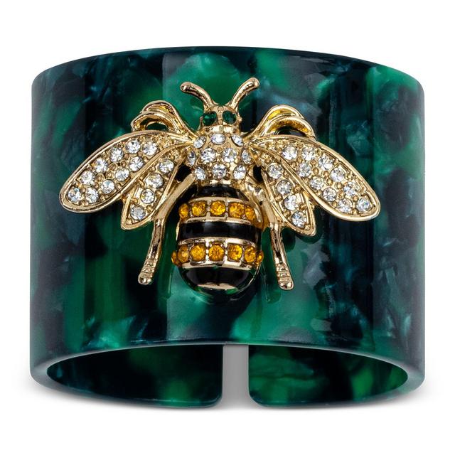 Joanna Buchanan Stripey Bee Resin Tortoiseshell Napkin Rings, Set of 4