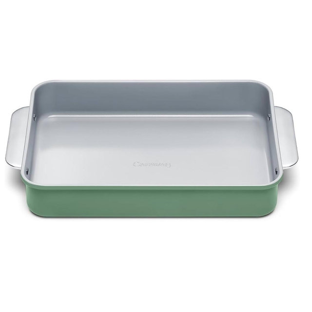 Caraway Non-Stick Ceramic 9”x13” Rectangle Pan - Naturally Slick Ceramic Coating - Non-Toxic, PTFE & PFOA Free - Perfect for Brownies, Lasagnas, and More - Sage