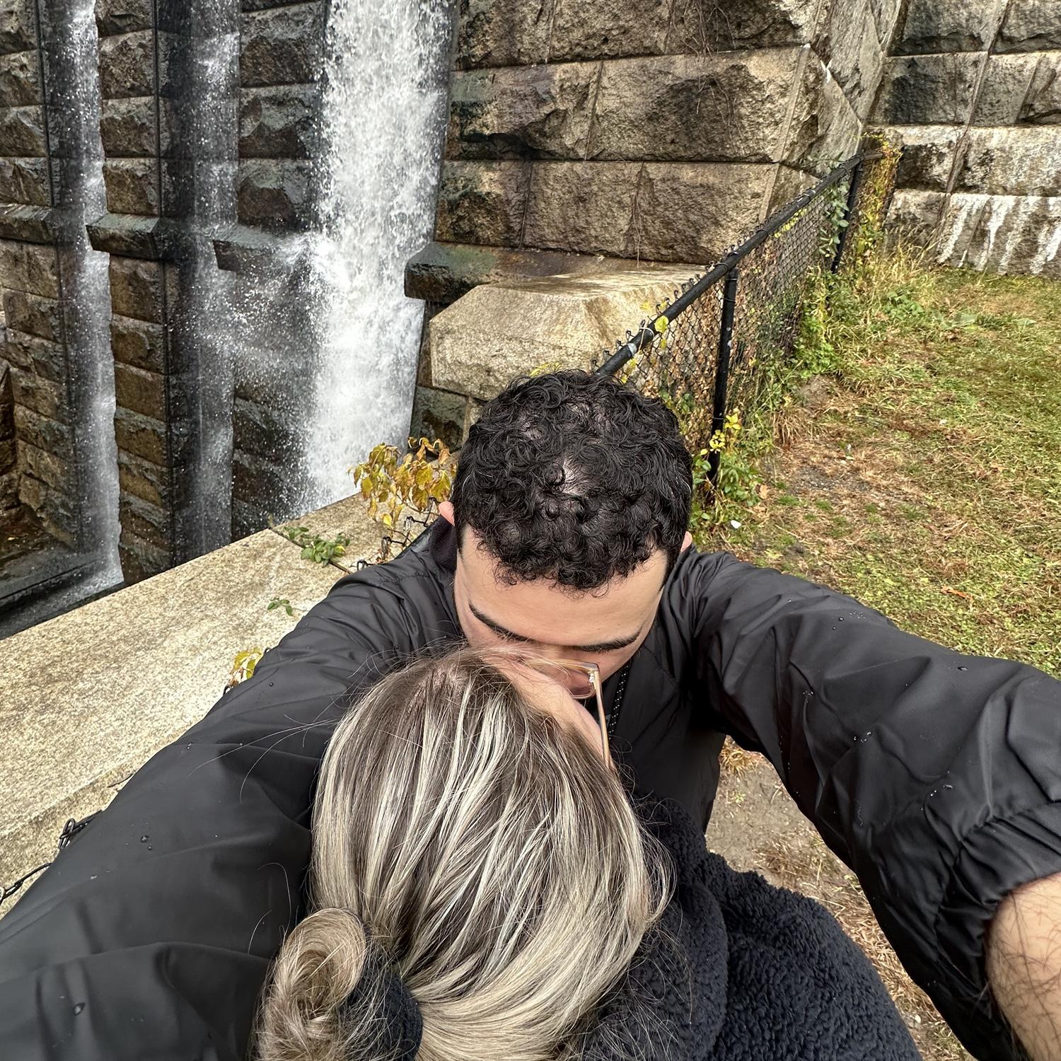 Us in November 2025, in the same location we got engaged just 4 months later!