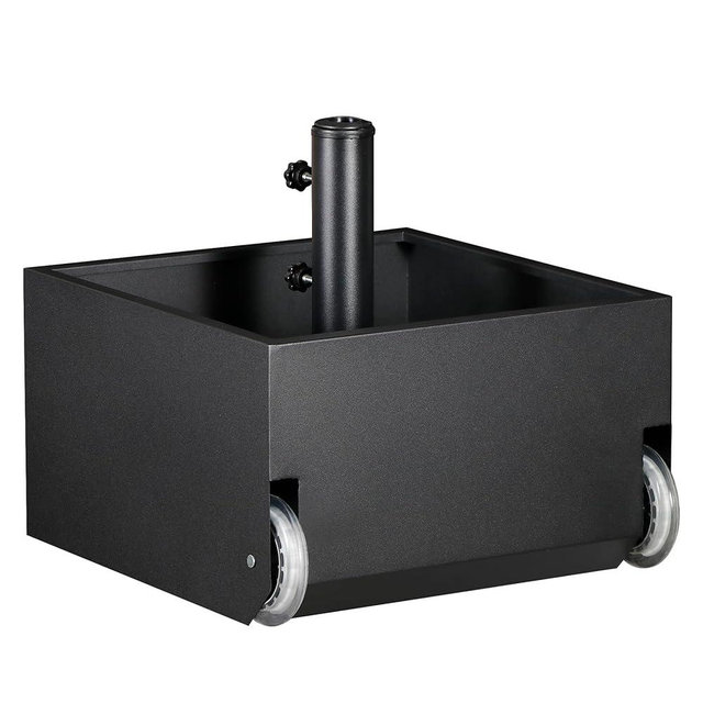DorBuphan Patio Umbrella Base with Wheels, Heavy Duty Umbrella Base Stand with Fillable Planter, 150LBS Capacity Umbrella Stand for Outdoor, Patios, Gardens