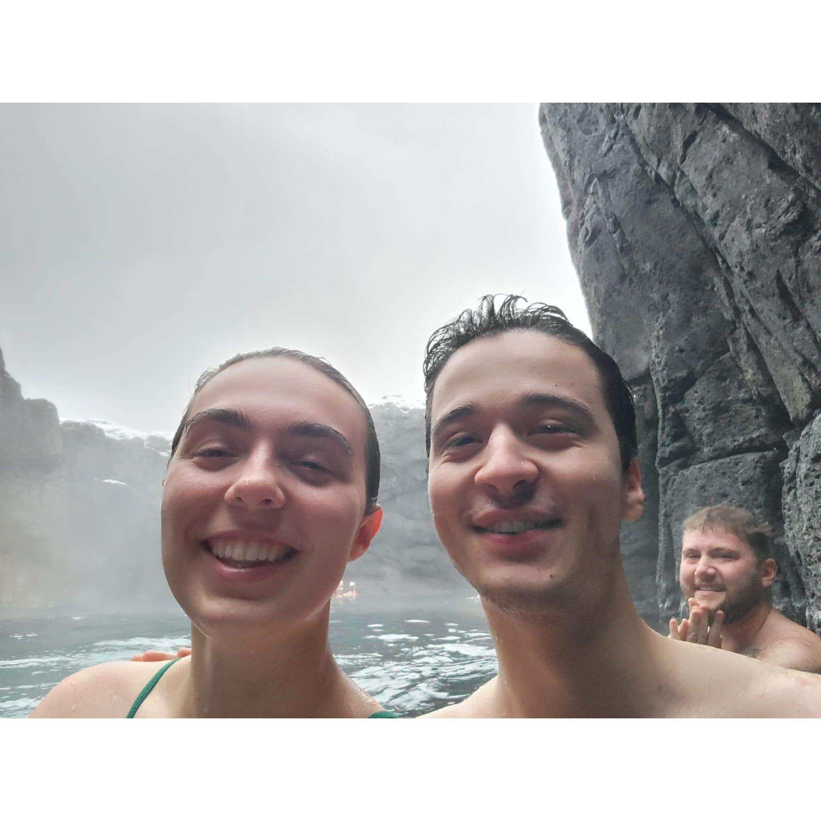 Visiting the hot springs in Iceland!
