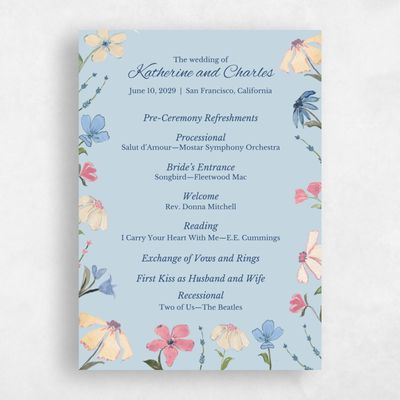Baby Blue Wedding Program - Mireille