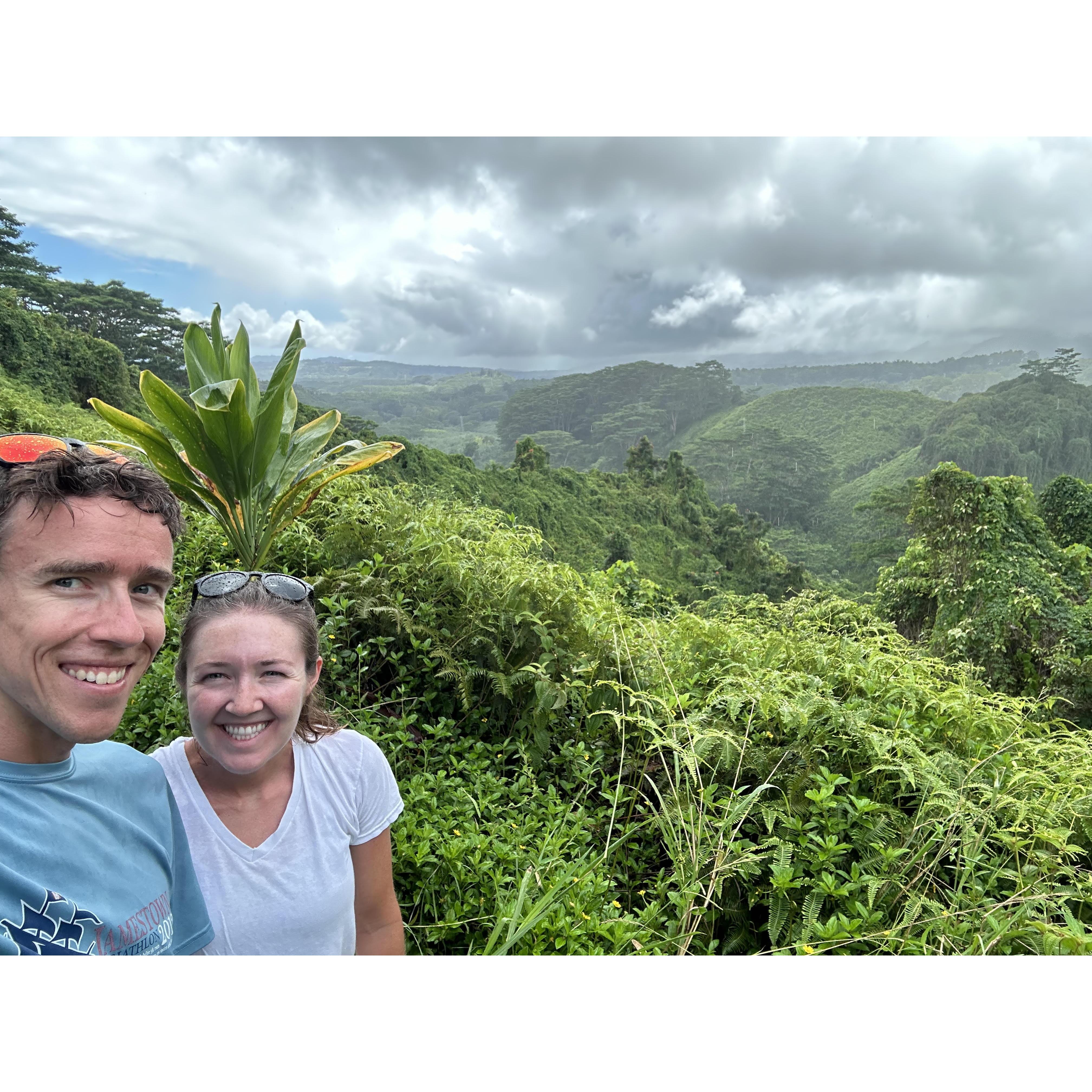 Part of our trip to Hawaii- this hike was through a rainforest...Rachel was unhappy at how much unexpected mud we had to hike through!