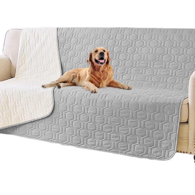 Tcksstex Waterproof & Non-Slip Dog Bed Cover and Pet Blanket Sofa Pet Bed Mat ，car Incontinence Mattress Protectors Furniture Couch Cover for Most Cats Dogs, Pets<52x82-Light Grey>