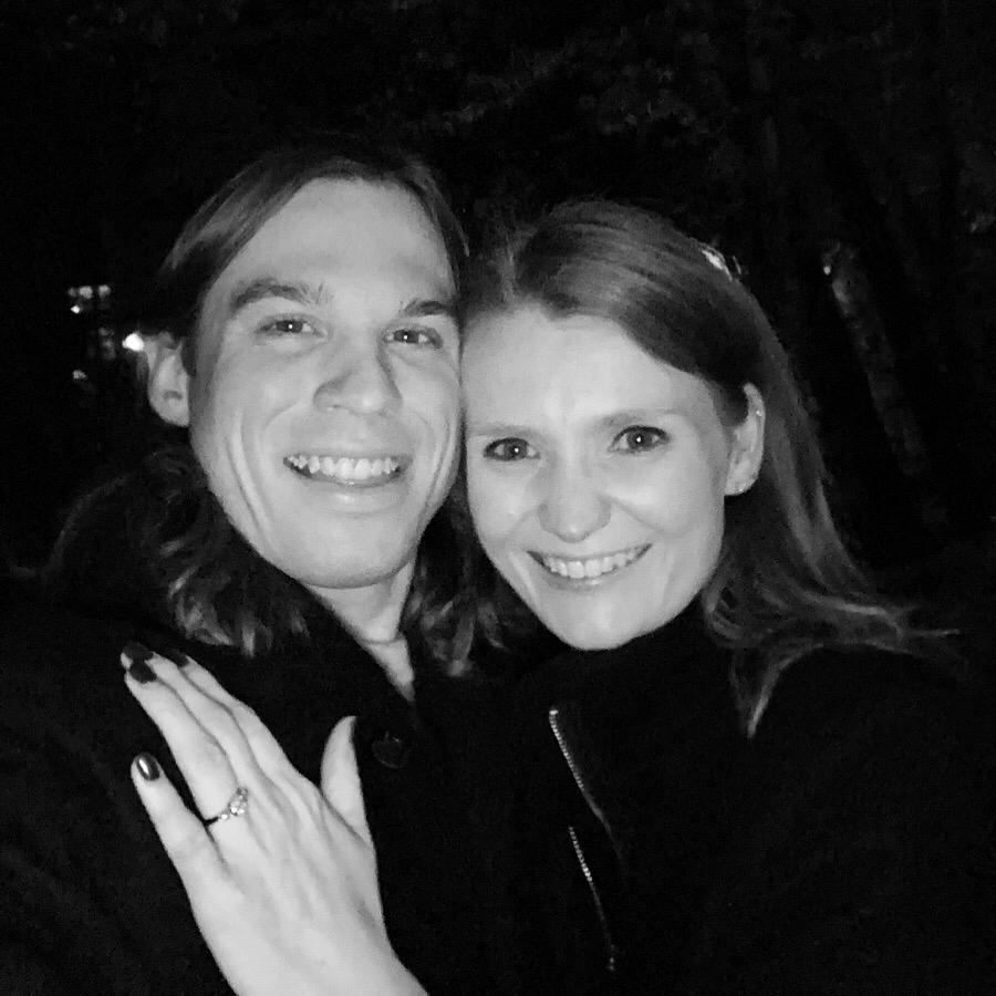 Moments after Dillon proposed!