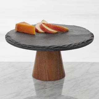 Slate and Wood Pedestal Server