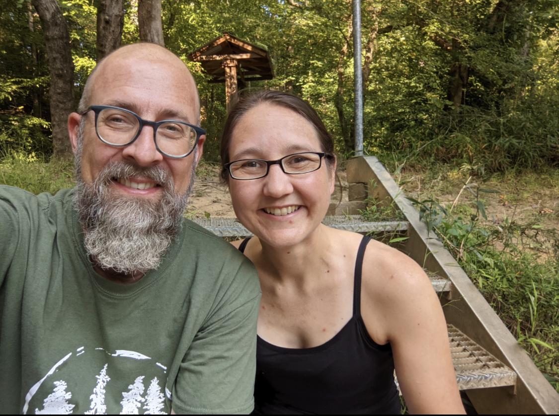For Rachel's birthday (when they had known each other for 3 weeks), Clinton took her on a hiking adventure on the Mountains to Sea Trail before baking her a muscadine cake.