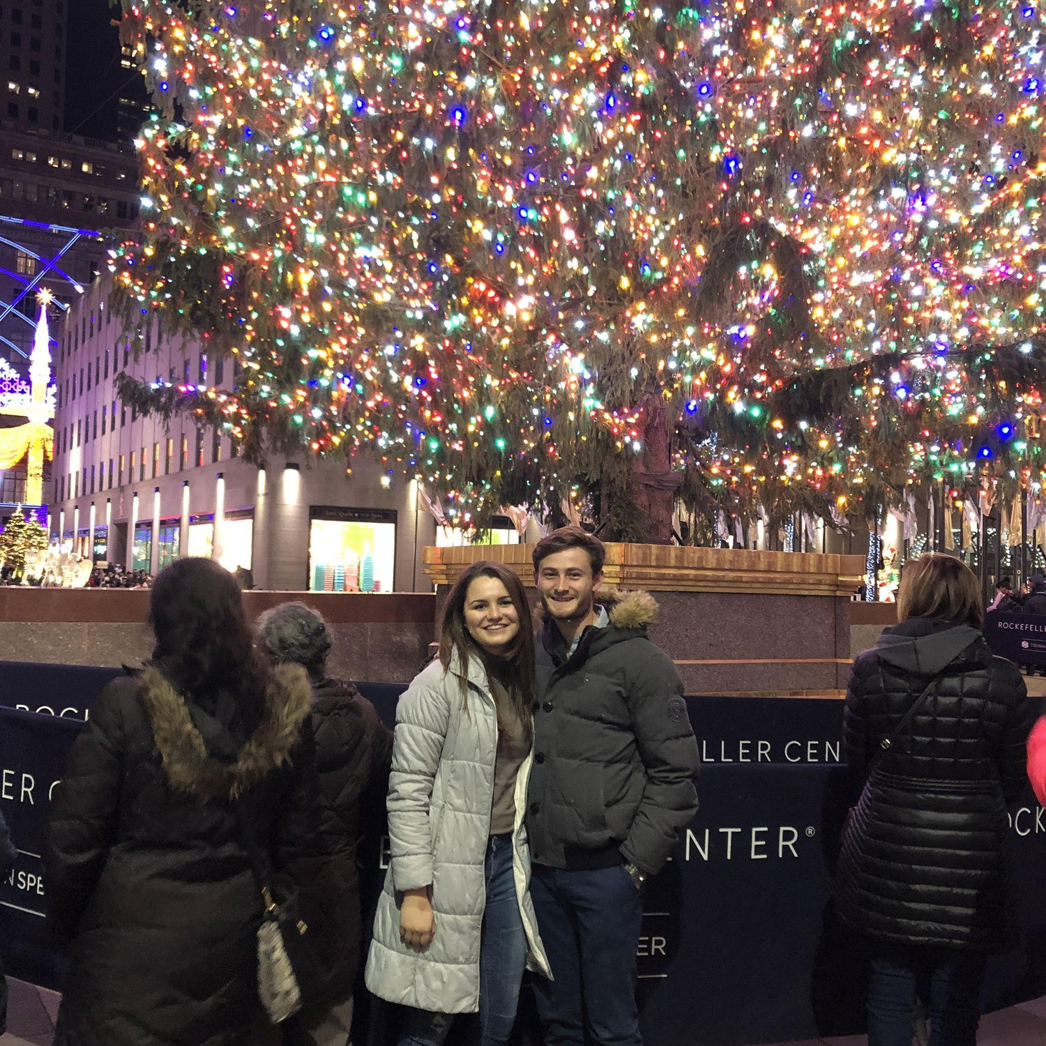 Our first pic together, outside the Rockefeller tree
December 2018