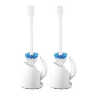 OXO Good Grips Compact Toilet Brush & Canister, White, 6" x 4-3/4" x 17-1/4" h (Pack of 2)