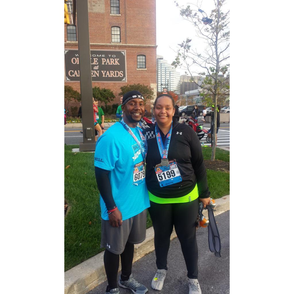 The 1st race that we ran together...when we were still just friends - Baltimore Running Festival 2014