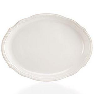 Lenox Dinnerware, French Perle Bead White Oval Platter