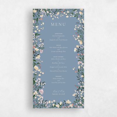 Storm Blue Wedding Menu - Melody