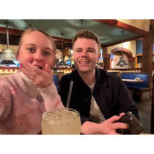 On Valentine’s Day, Zach took Amanda to On the Border—her favorite spot, wahoo! 💕🌮