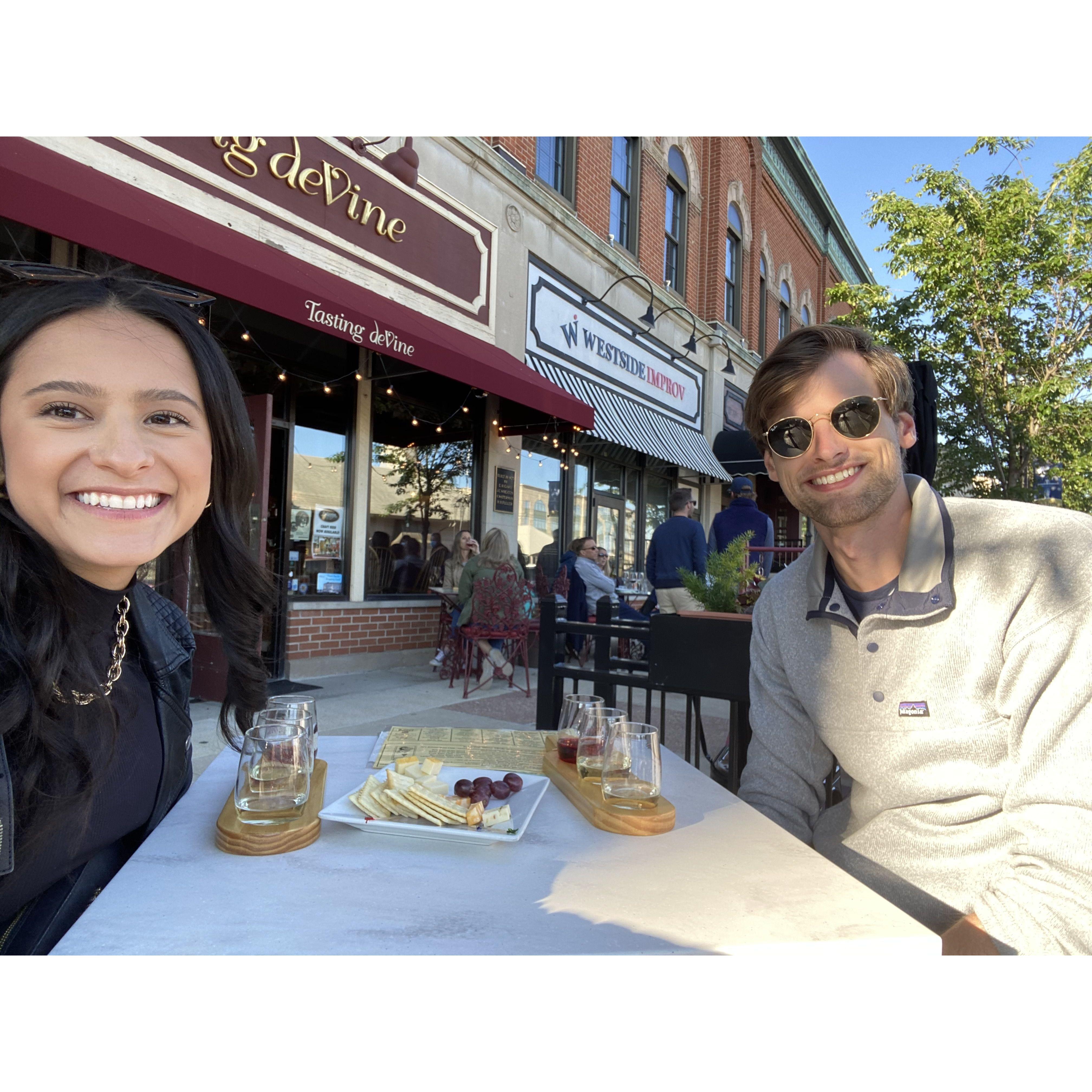 The “Tour de Wheaton”. David showed Marisa around his hometown of Wheaton, IL. Marisa’s favorite stop was “The Little Popcorn Store” a quaint shop that sells candy and popcorn.