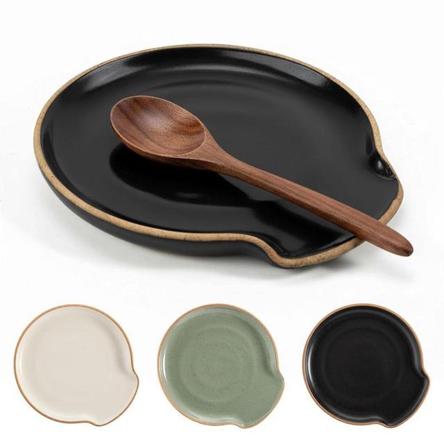 Beautiful Ceramic Spoon Rest for Stove Top - Perfectly Sized Spoon Holder for Your Kitchen Countertop - Easy to Clean and Dishwasher Safe, the Perfect Addition to Any Kitchen for Everyday Cooking