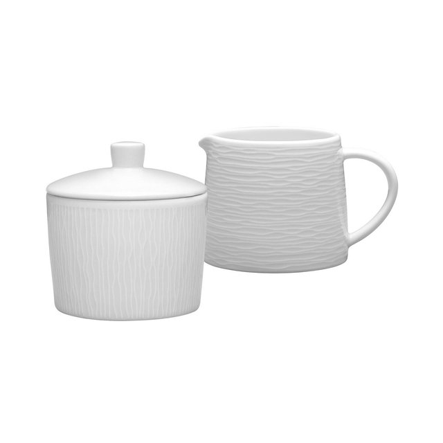 Noritake Colorscapes Black-On-Black Swirl Sugar and Creamer, Set of 2