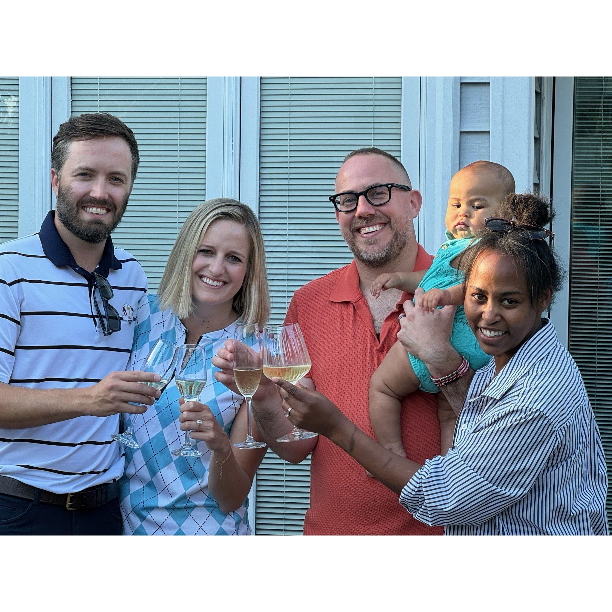 Celebrating with Neal's cousins, Ben and Rindi and baby Danny -August 2024
