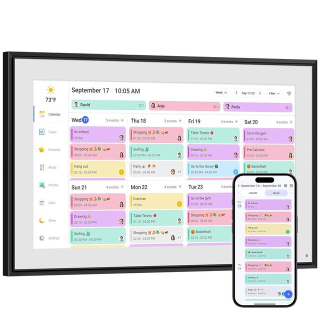 Smart Digital Calendar, 10.1" HD Smart Touch Screen Home Interactive Electron Calender WiFi Planner,Meal Schedule, Duty Chart,Achievement Rewards- Built-in Digital Photo Frame Function