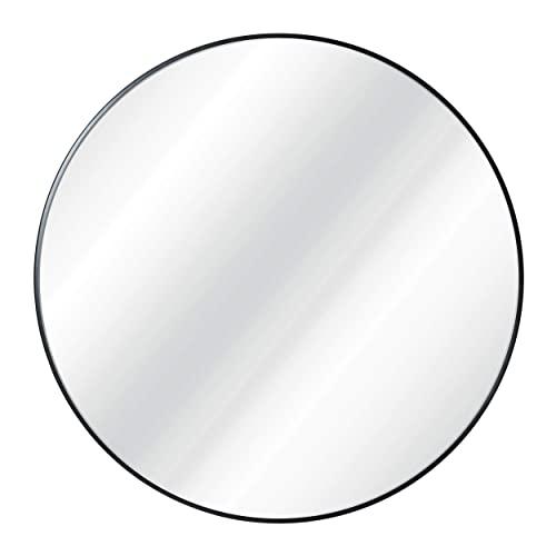 Circle Wall Mirror Inch Round Wall Mirror for Entryways, Washrooms, Living Rooms and More (Black, 36")