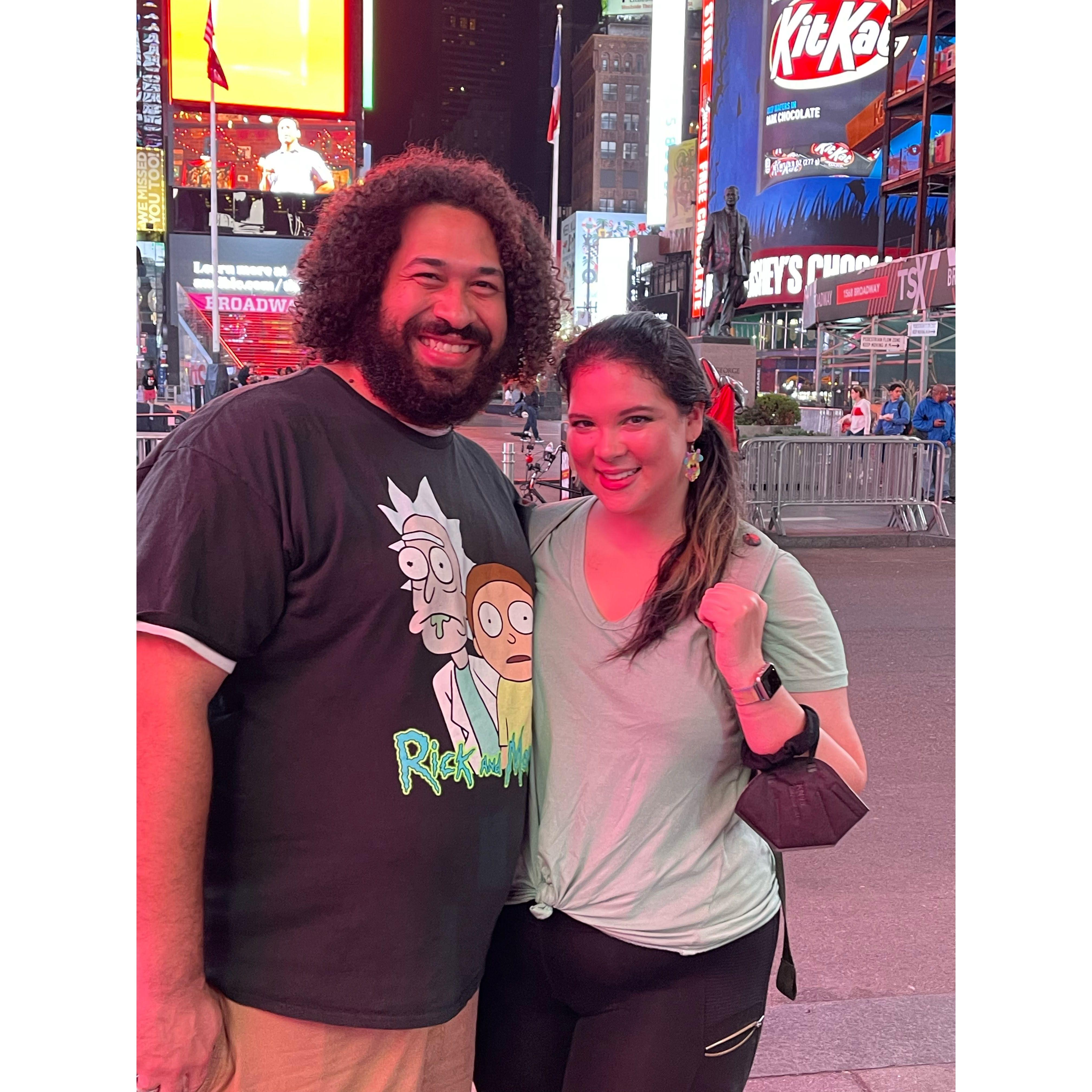 Reluctantly took a pic in Times Square before Rafael officially moved to NYC