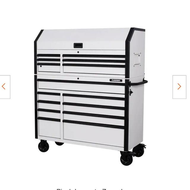 Heavy-Duty 52 in. W x 21.5 in. D 15-Drawer White Tool Chest Combo and Rolling Cabinet with LED Light