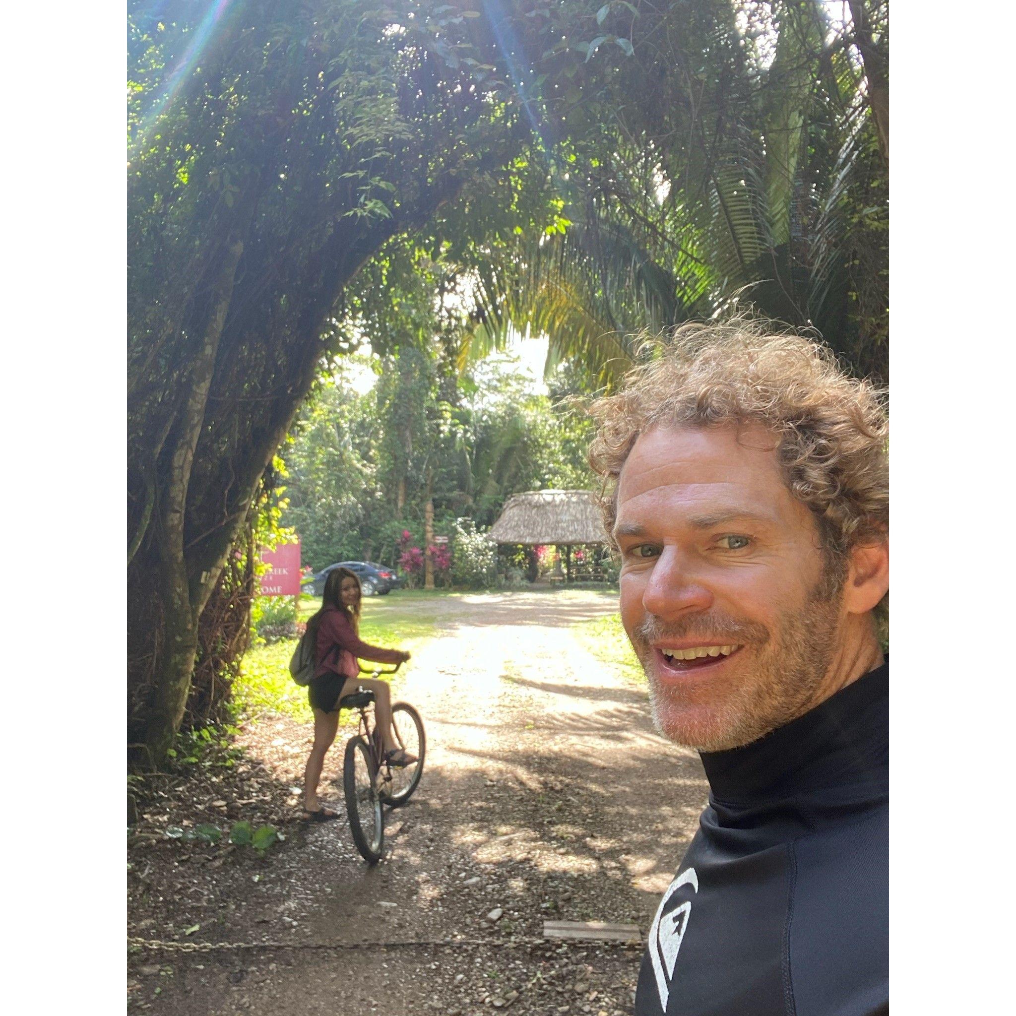 Riding bikes at Jaguar Creek