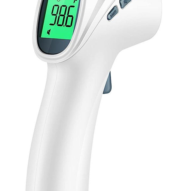Touchless Thermometer for Adults, Digital Infrared Thermometer Gun with Fever Alarm, Forehead and Object 2 in 1 Mode, Fast Accurate Results (Gray)