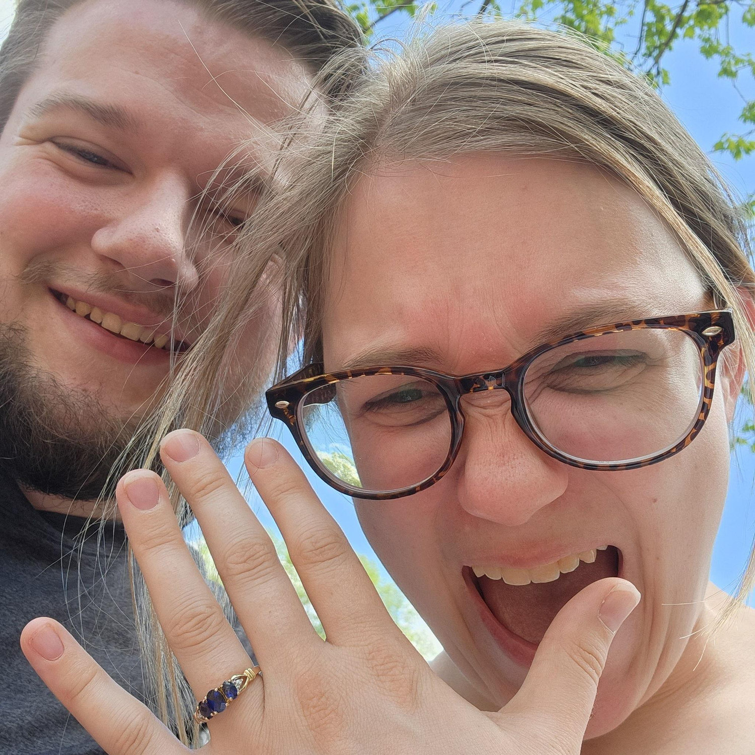 The photo Carolyn sent to her family to tell them the news.