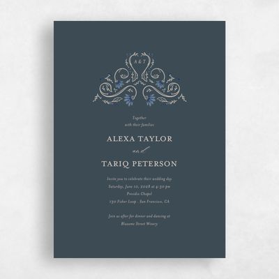 Teal, Blue Wedding Invitation - Sabriel Classic