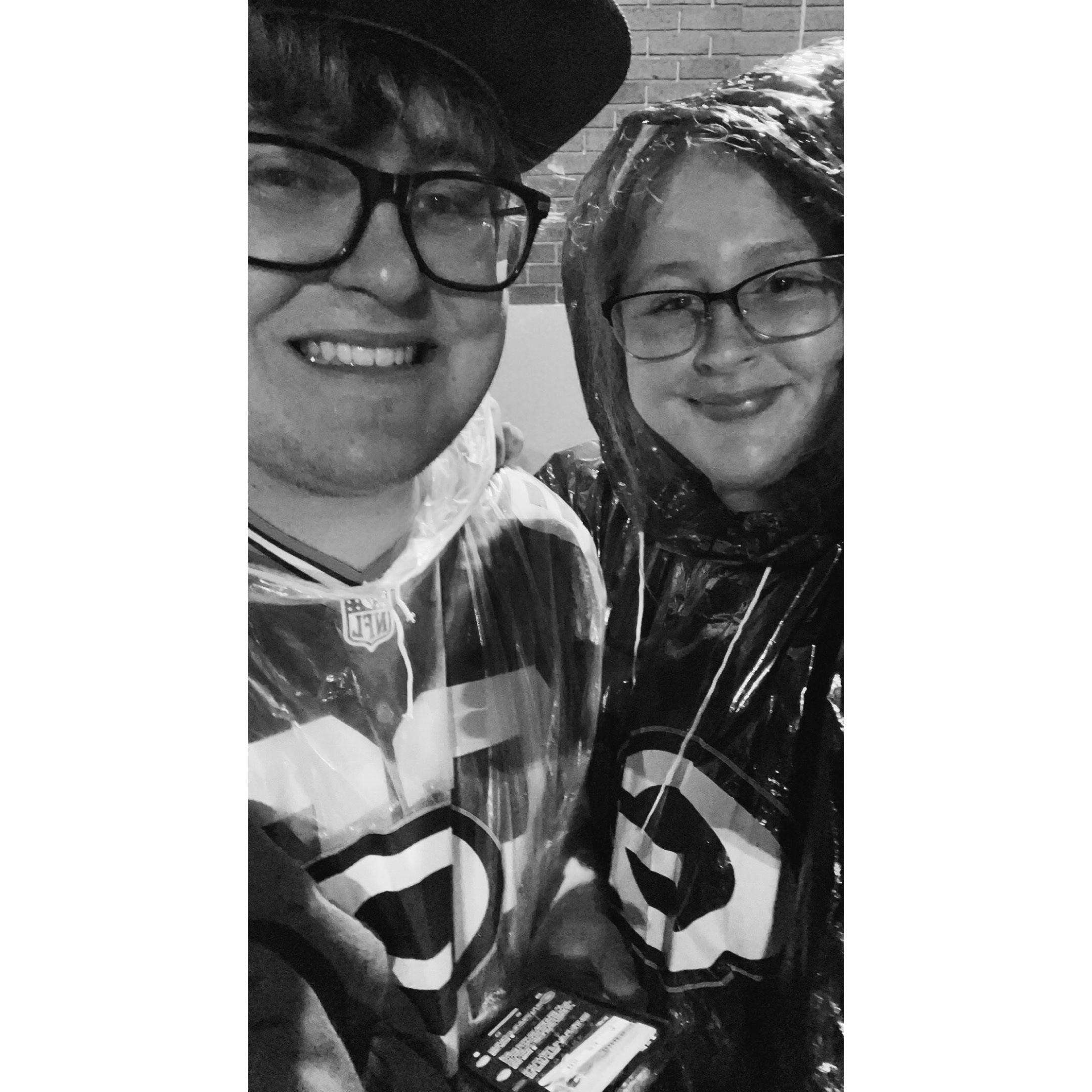 This is a story. In short, at our first home packer game there was a thunder/rain storm. It was so bad no Uber would get us. We walked in the storm for 2 miles to our hotel. Got a W though. 9/20/2021