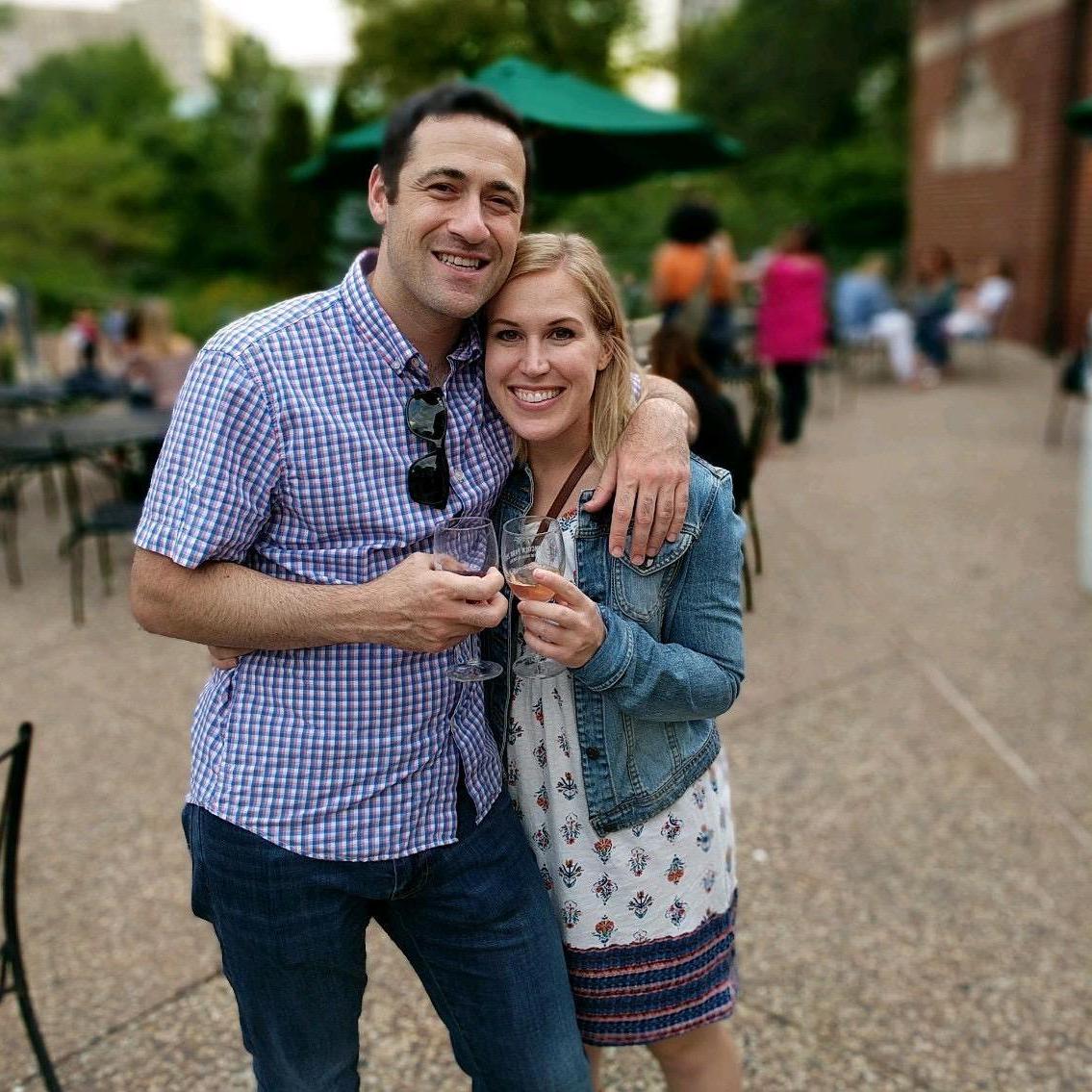 Wine tasting at the zoo! Portrait mode thinks Max's hair is part of the background...