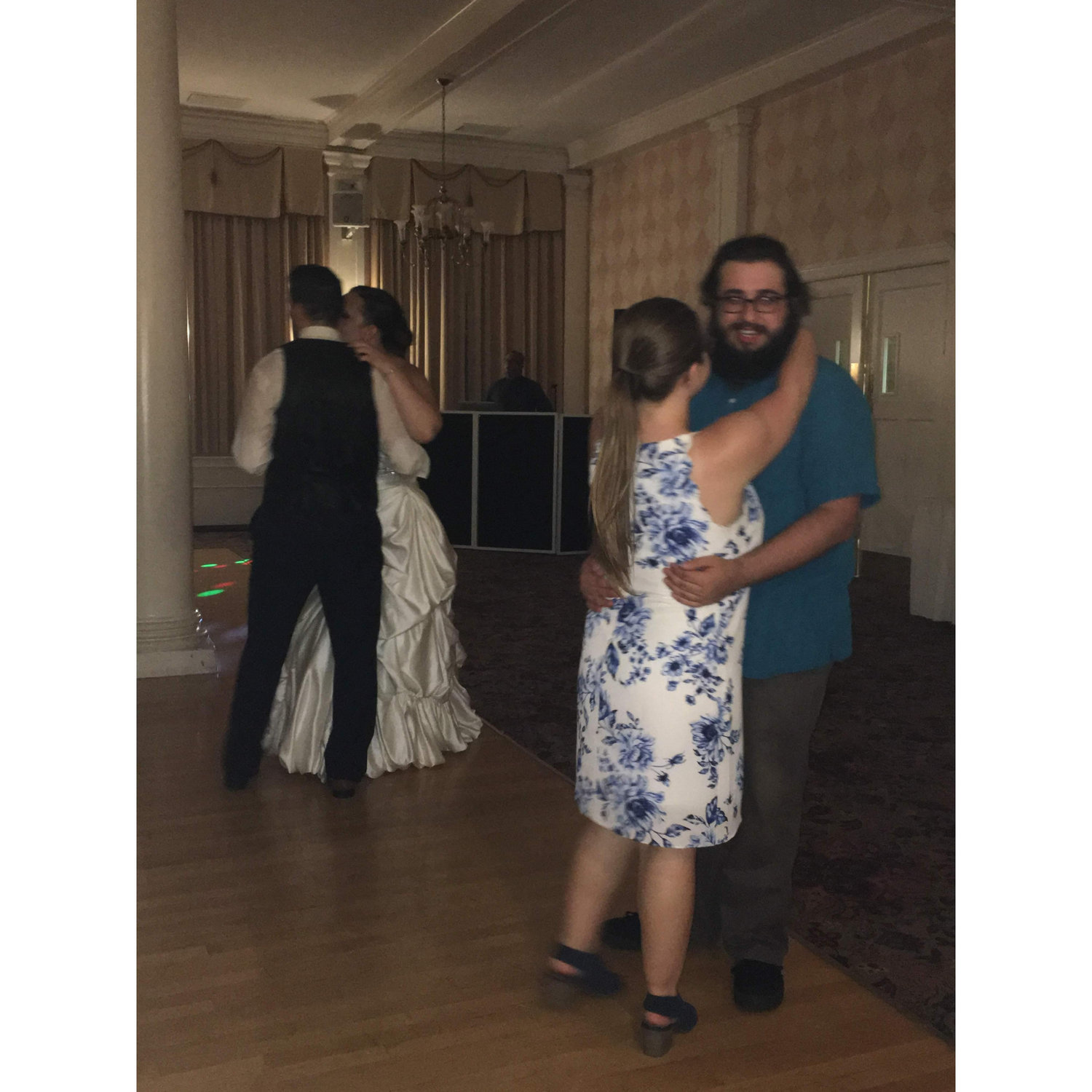 Theo had never attended a wedding before and hates dancing in public, but I was able to convince him to give me at least a couple of minutes on the dance floor!