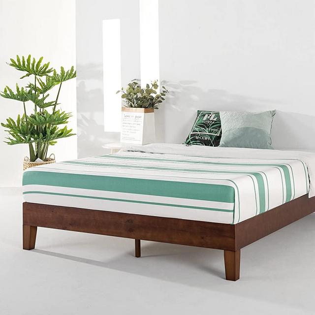 Mellow Naturalista Grand - 12 Inch Solid Wood Platform Bed with Wooden Slats - No Box Spring Needed - Queen (Espresso)