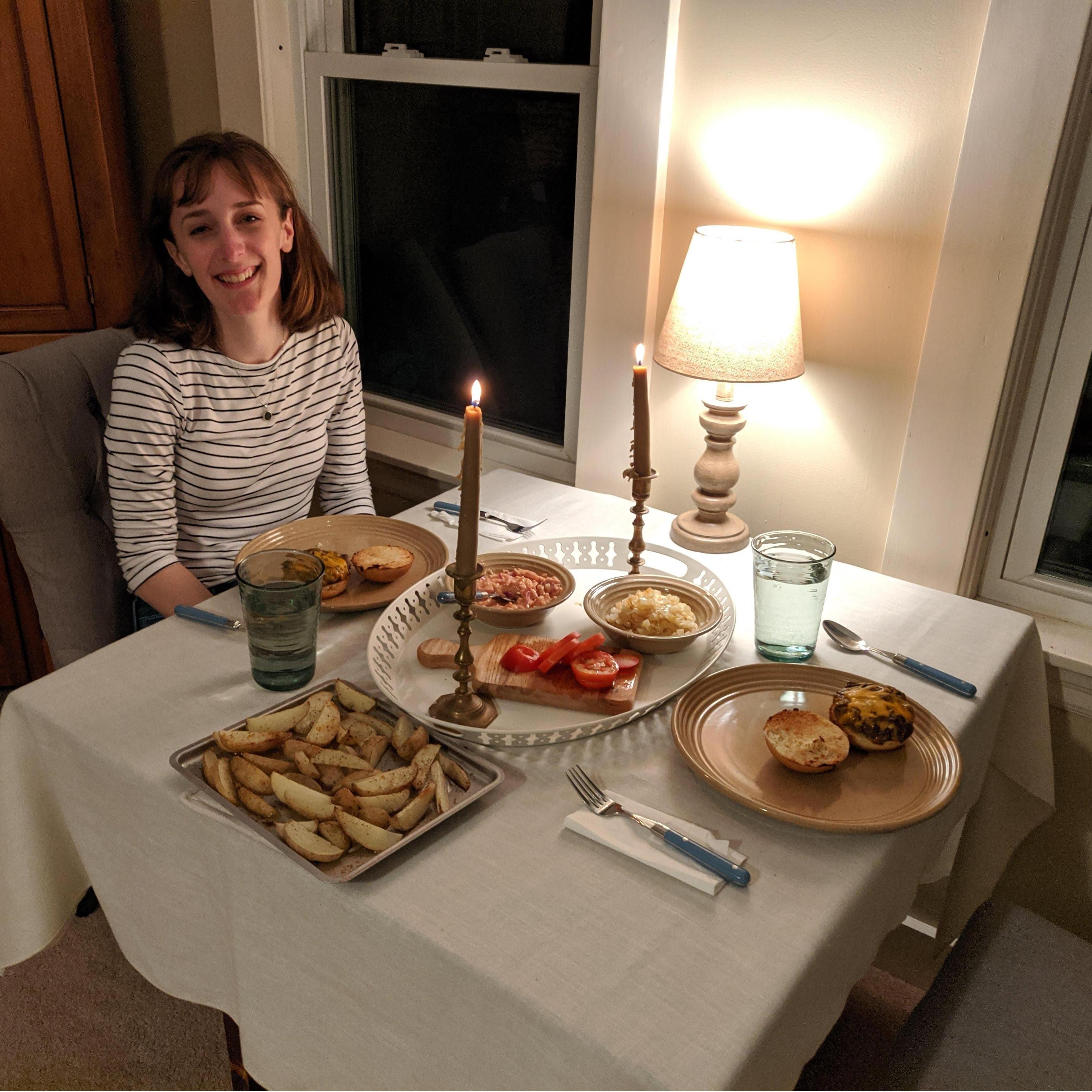 Covid-19 proved a challenge for all of us. But one unforeseen blessing was being able to spend much more time together. Here was the first of many covid-dinner-dates!