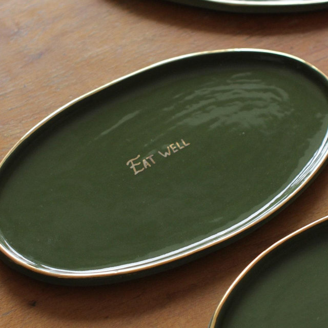 Personalized Wedding Platter Ceramic Platter Serving Platter with Gold Rim Oval Platter Custom Platter Cheese Platter Serving Tray Dish