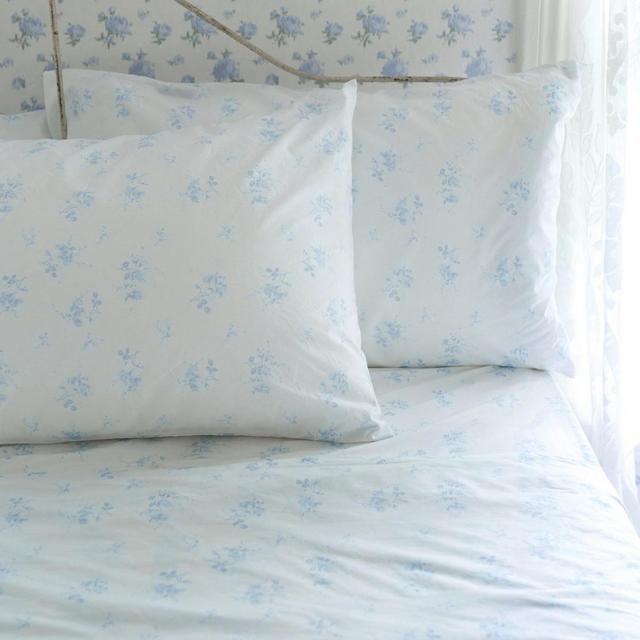 Pastiche De Bouquet Sheet Set - queen, blue