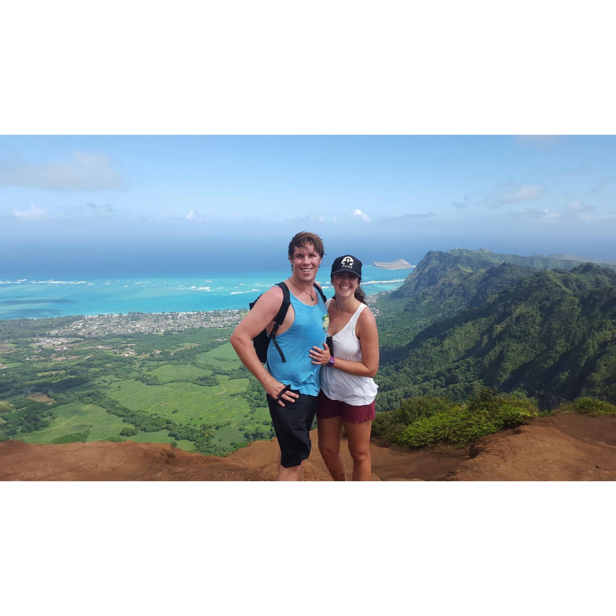 The lookout from our favorite Oahu hike, Kuliouou Ridge Trail