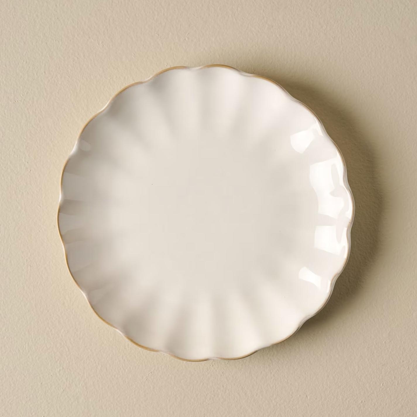 Cream Scalloped Plate