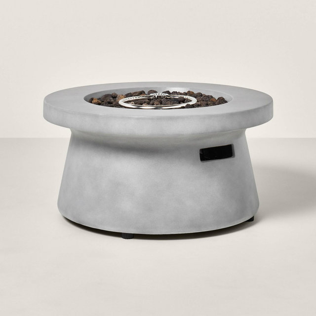 14"x28" Outdoor Patio Fire Table - Cement Gray - Hearth & Hand™ with Magnolia