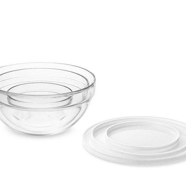 Glass Mixing Bowls with Lid, Set of 3