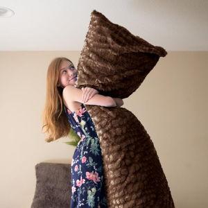 Pillowtex Plush Body Pillow Cover – Brown (20x54)