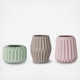 Fluted Votive/Tealight Holder 3-Piece Set