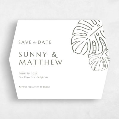 White Diamond Wedding Save the Date - Morelos Landscape