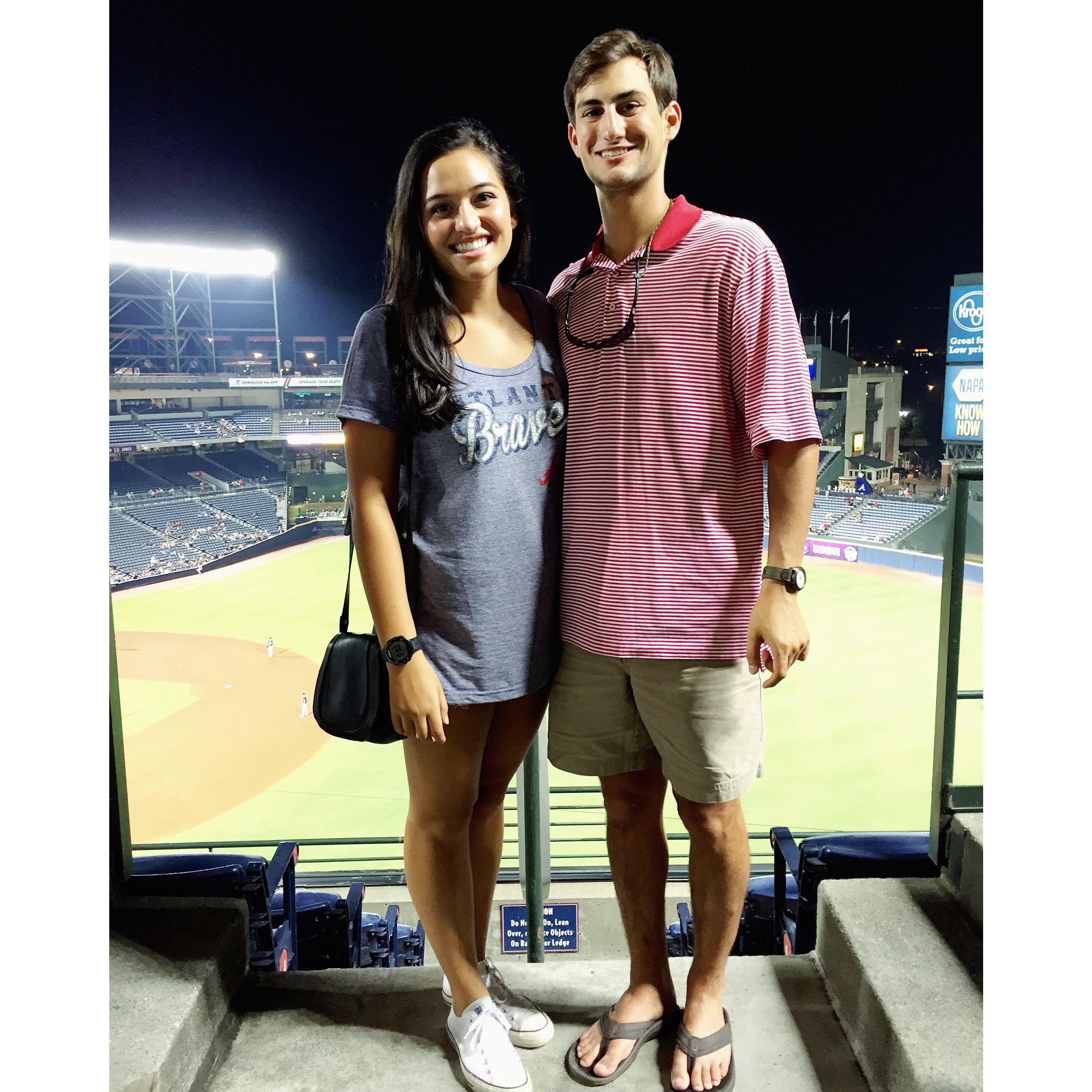 braves date night - savannah & will both agree baseball is not for them