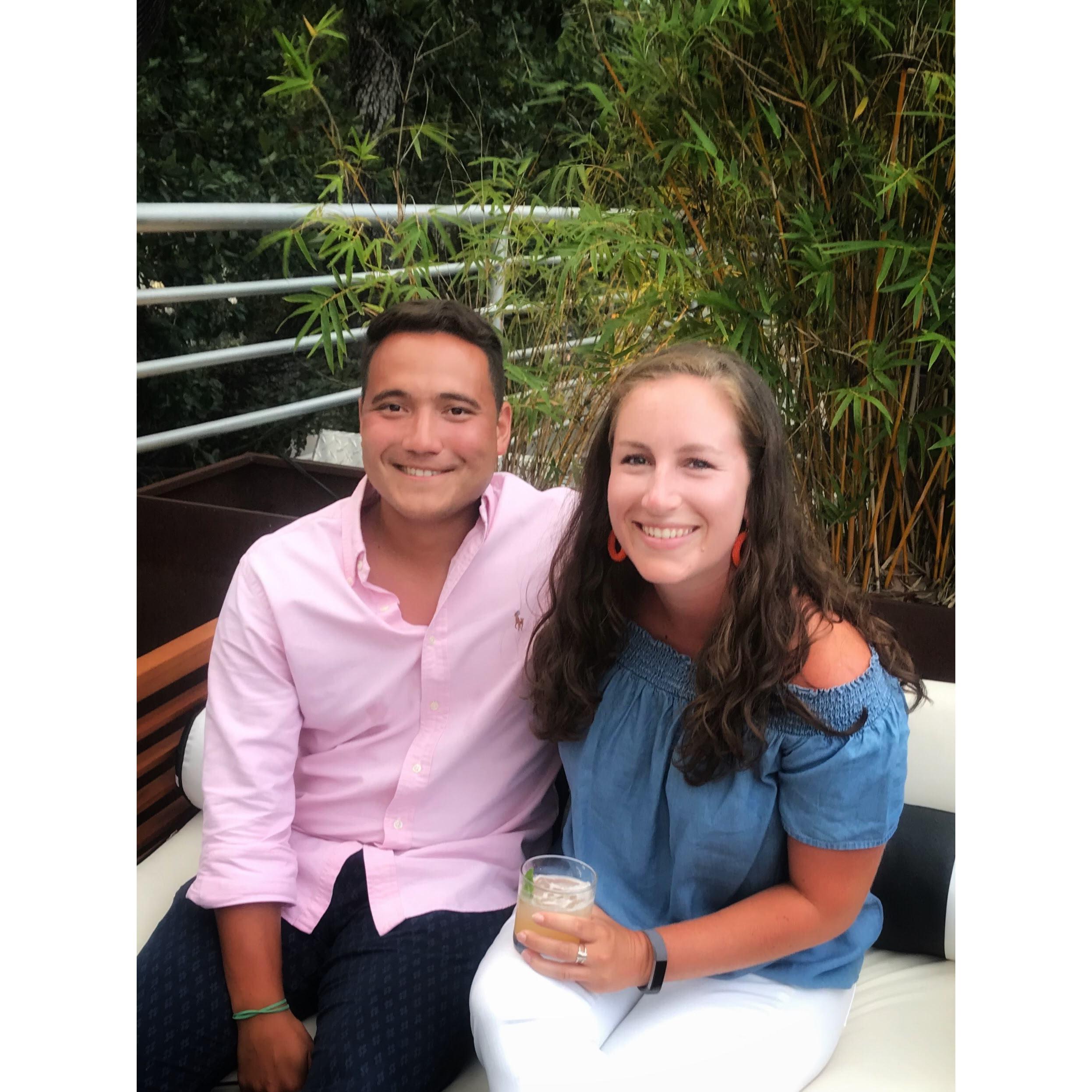 The first "official" photo posted on social media- on our first vacation in Savannah, Georgia; August 2019