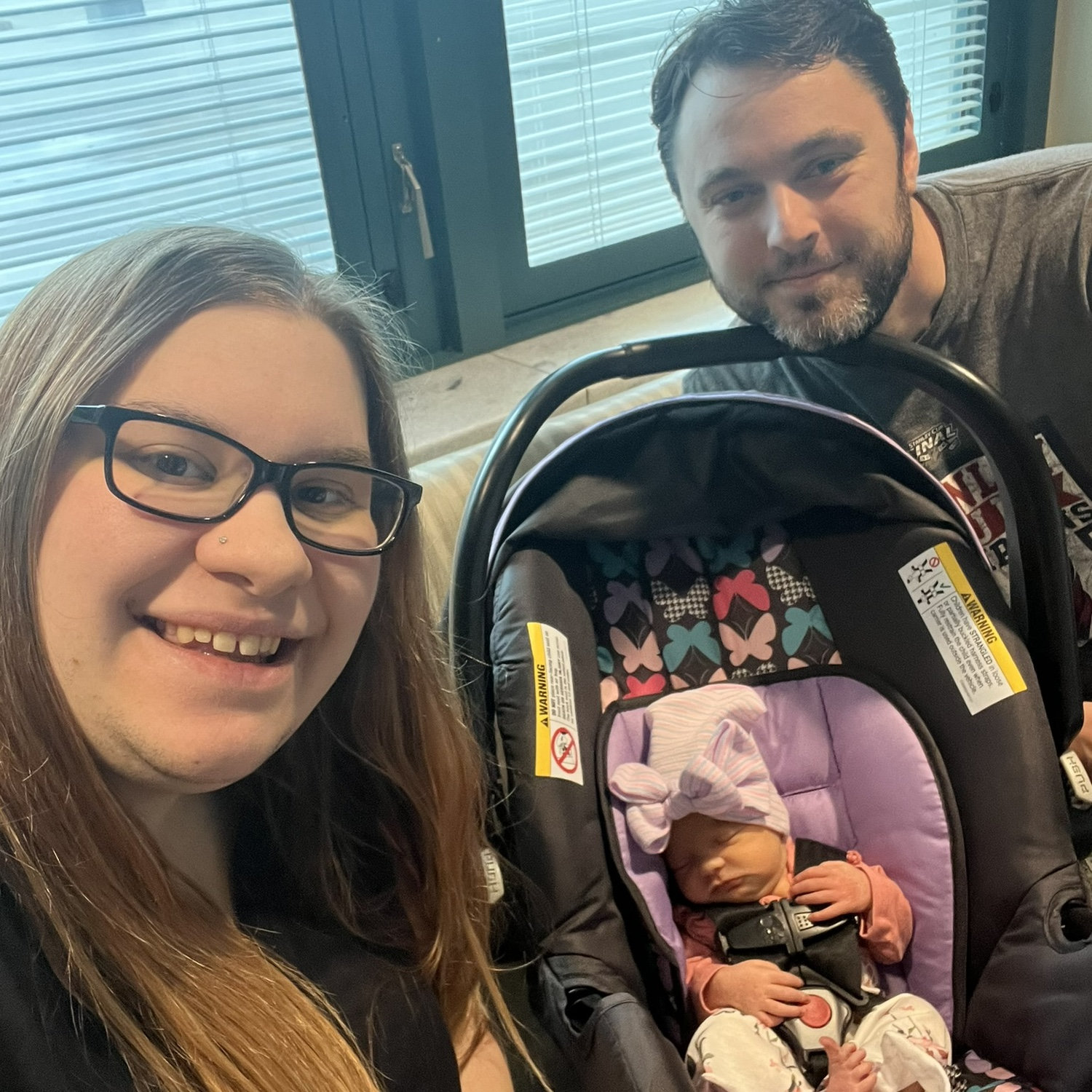 Our first time bringing Sophia home!