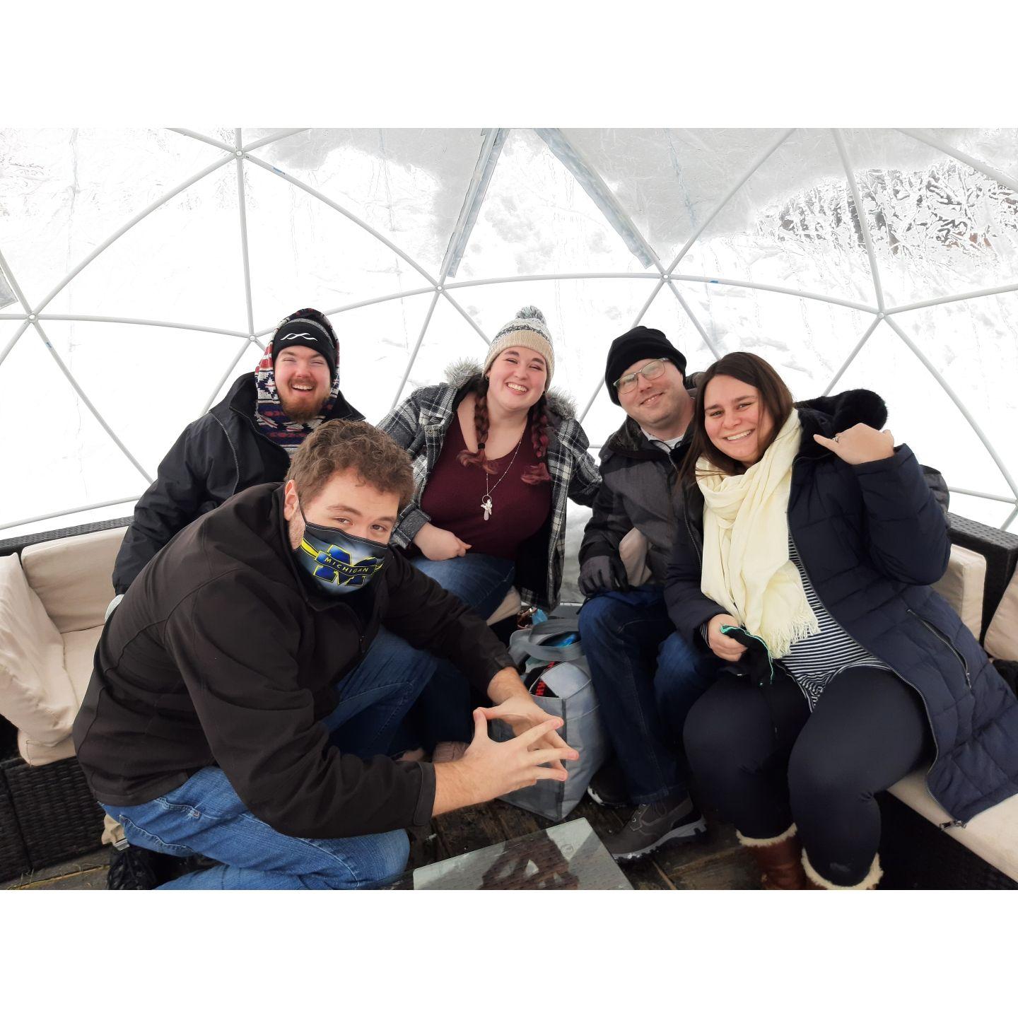 Lunch with family inside a dome!