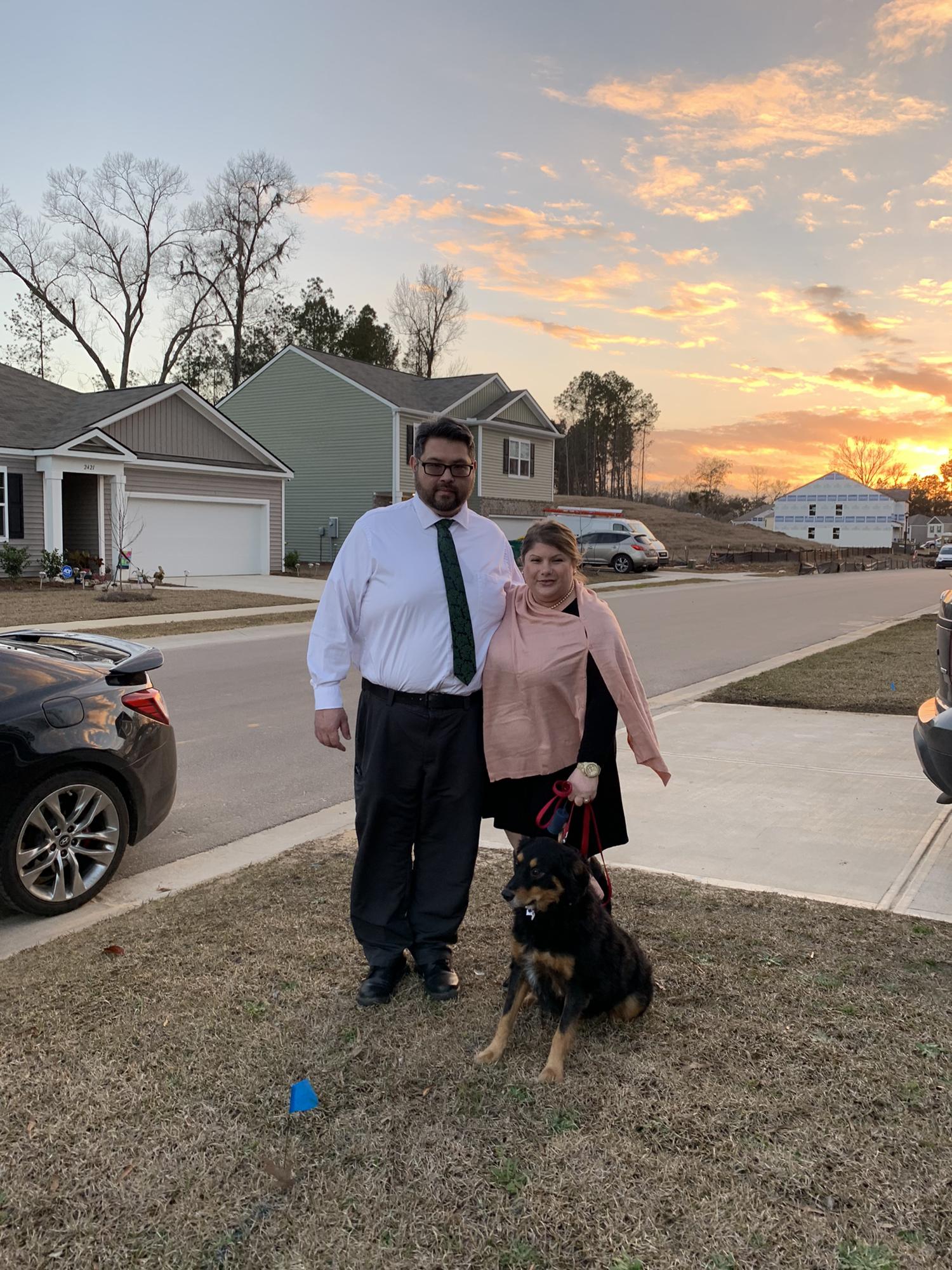 Our family getting ready for Zatch to meet the bishop