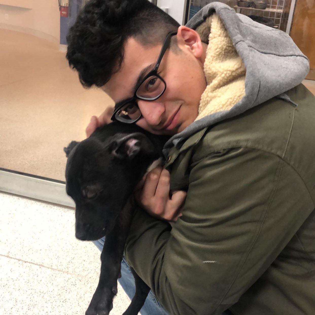 The moment Ray fell in love with Molly. We adopted her right after this, and now they are best friends!