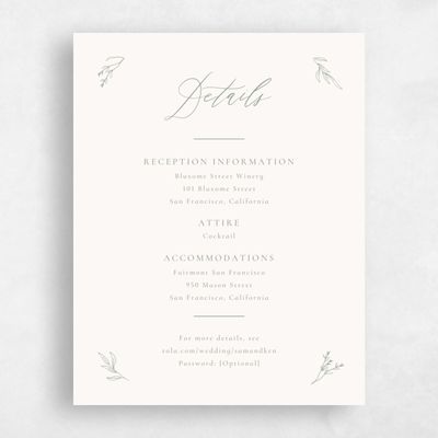 Green Floral Wedding Enclosure - Serrano